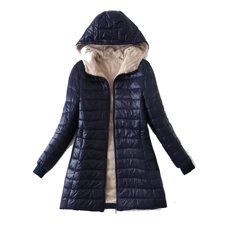 

Зимовий теплий світшот з капюшоном Бавовняна довга куртка для жінок Верхній одяг Модний одяг Жіночий зимовий одяг 3XL