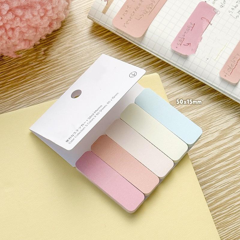 50-100Sheet Simplicity Sticky Note Solid Color Mini Notepad Creative Study Memo Pad for Kid Lovely Stationery Adhesive Index Note