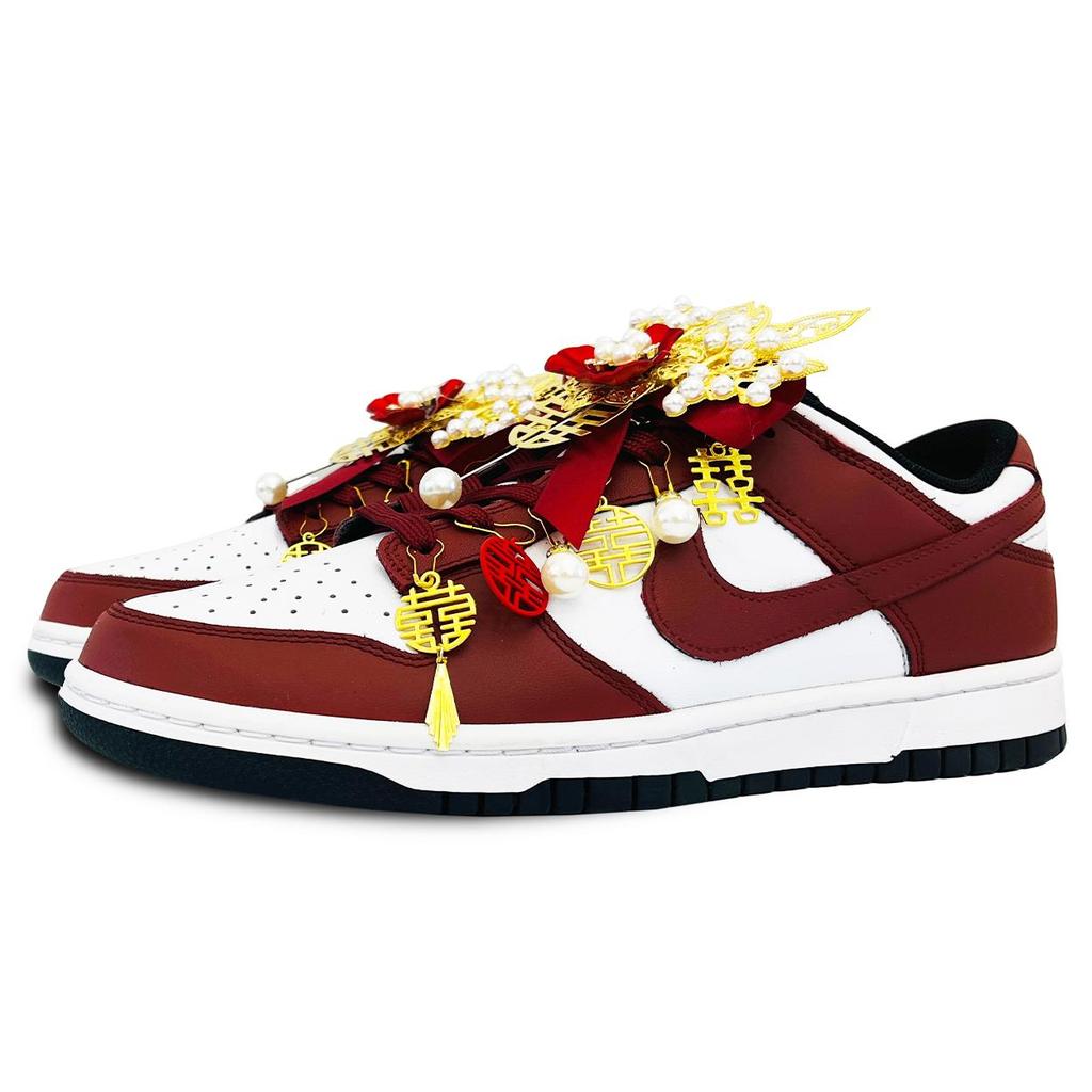 Nike Dunk Abrasion Resistant Low top Skateboard Shoes Unisex Golden Brick Red DD1391-100(Team417-)