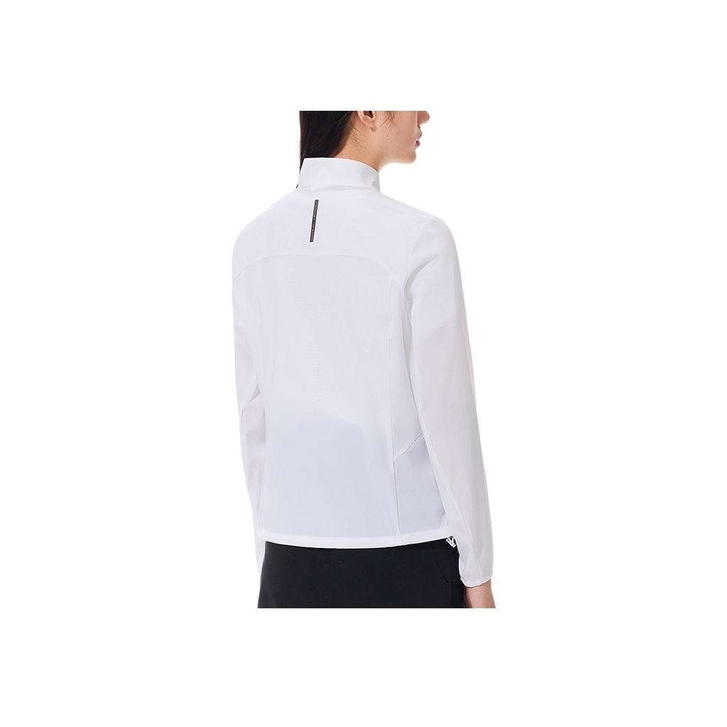 Anta Solid Color Zipper Stand Collar Long Sleeve Jacket Women Jackets Gravel-White 162320610-1