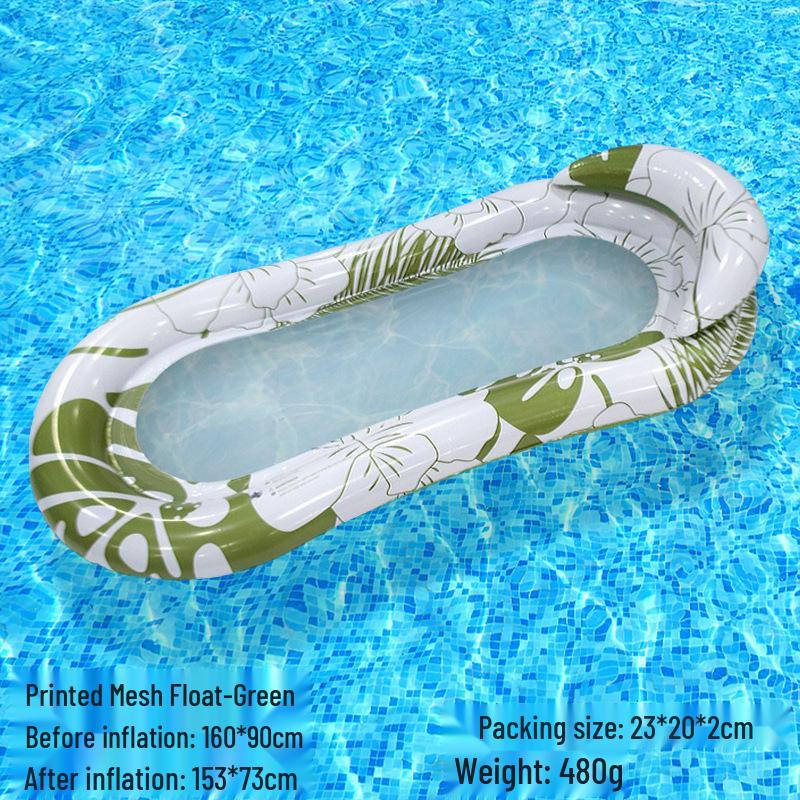 Tumbona Flotante Inflable Plegable Transfronteriza con Respaldo y Malla