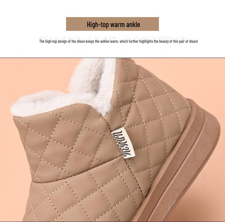 Women's Waterproof Velvet-Lined Winter Boots: Non-Slip, Thick Sole, Warm Cotton Snow Boots for Moms
