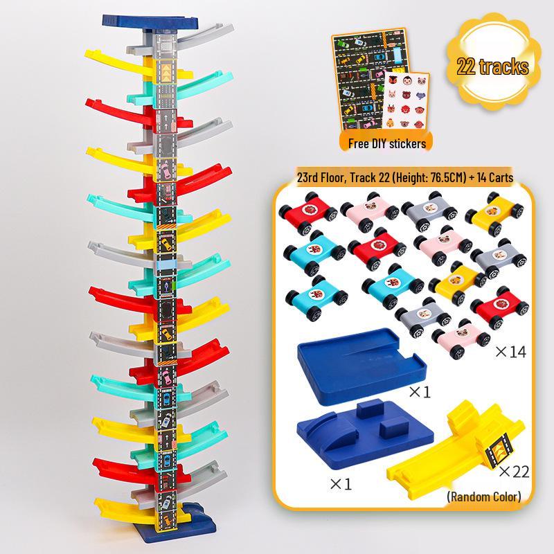 Multi-Layer Educational Inertial Gliding Track Toy Car for Kids Aged 3-6