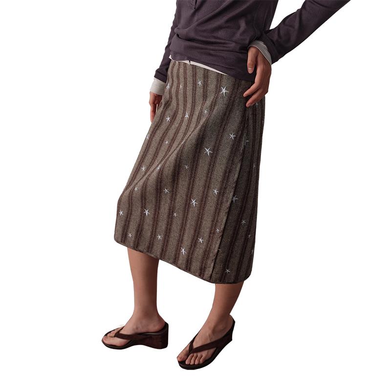 GREEN BELT Women s Retro Slit Midi Skirt L