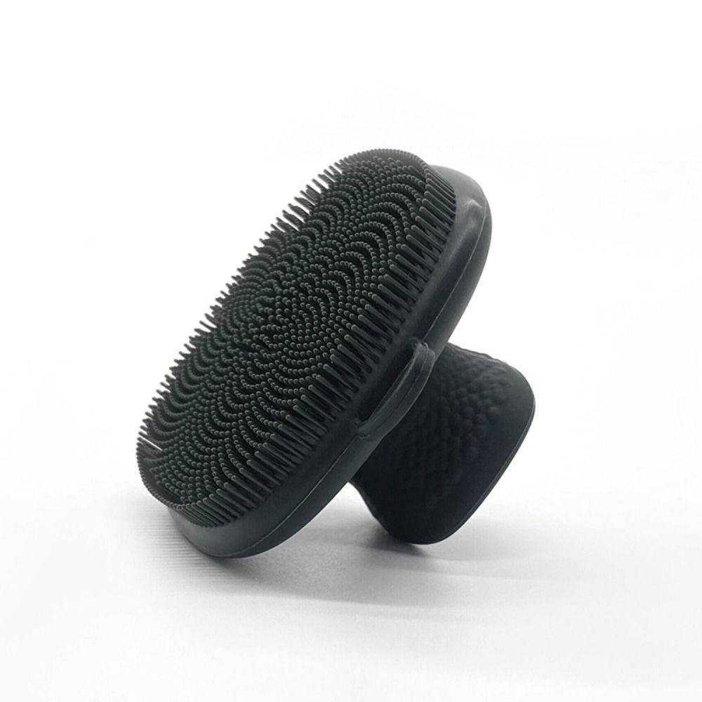 

Food Grade Silicone Face Cleansing Brush Short Handle Exfoliating Facial Brush Deep Cleaning чорний
