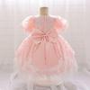 New Princess Girls Embroidery Flower Newborn Dress Children Kids Elegant Wedding Dresses Children Clothing For 0-2 Years