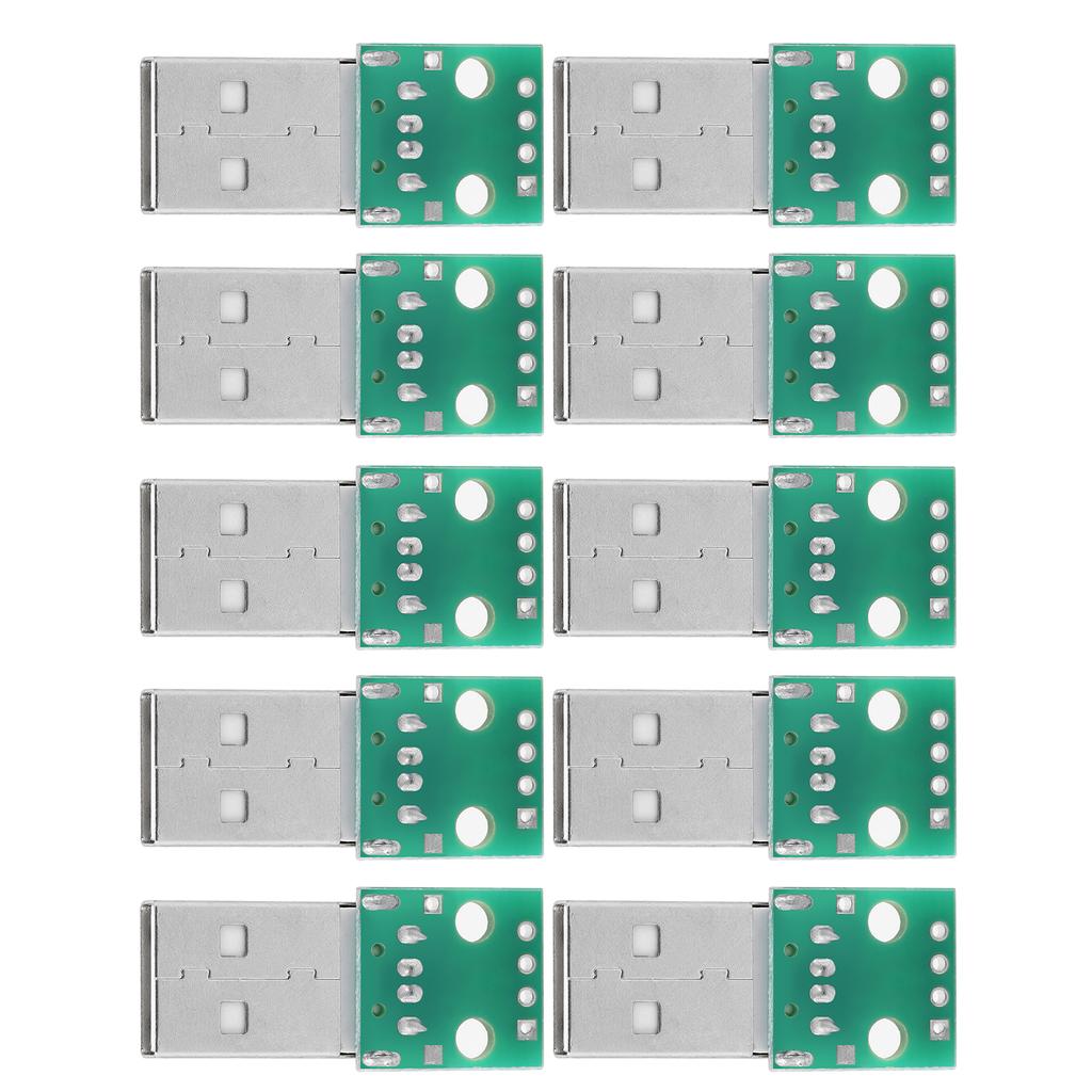 10Pcs USB Type A Male Plug To DIP Adapter Board 4 Pin 2.54mm Pitch