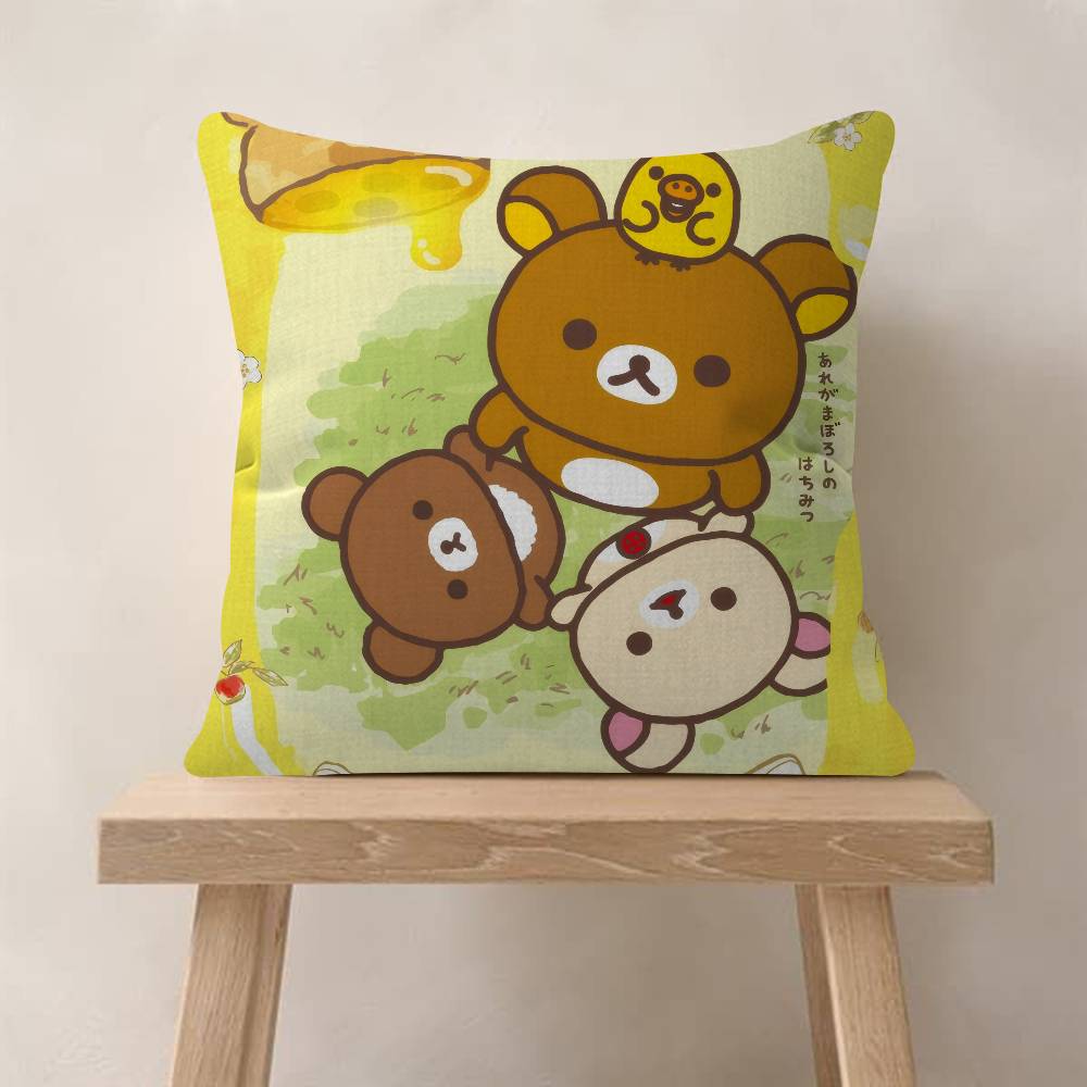 

Popular Character Cute RRilakkuma anime Pillow Cover for Bedroom Room and Living Room Sofa Decorative Cushion Cover 30x30cm