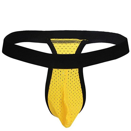 Men's Sexy Mesh Bulge Pouch Breathable T-Back G-string Briefs Thongs Underwear