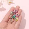 7/14/21pcs resin macroporous beads, various European beads, transparent spacer beads, flower beads, jewelry making, DIY crafts, bracelets,