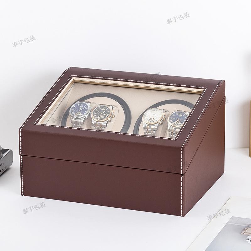 Luxury Leather Watch Winder & Storage Box for 4+6 Automatic Mechanical Watches, In Stock