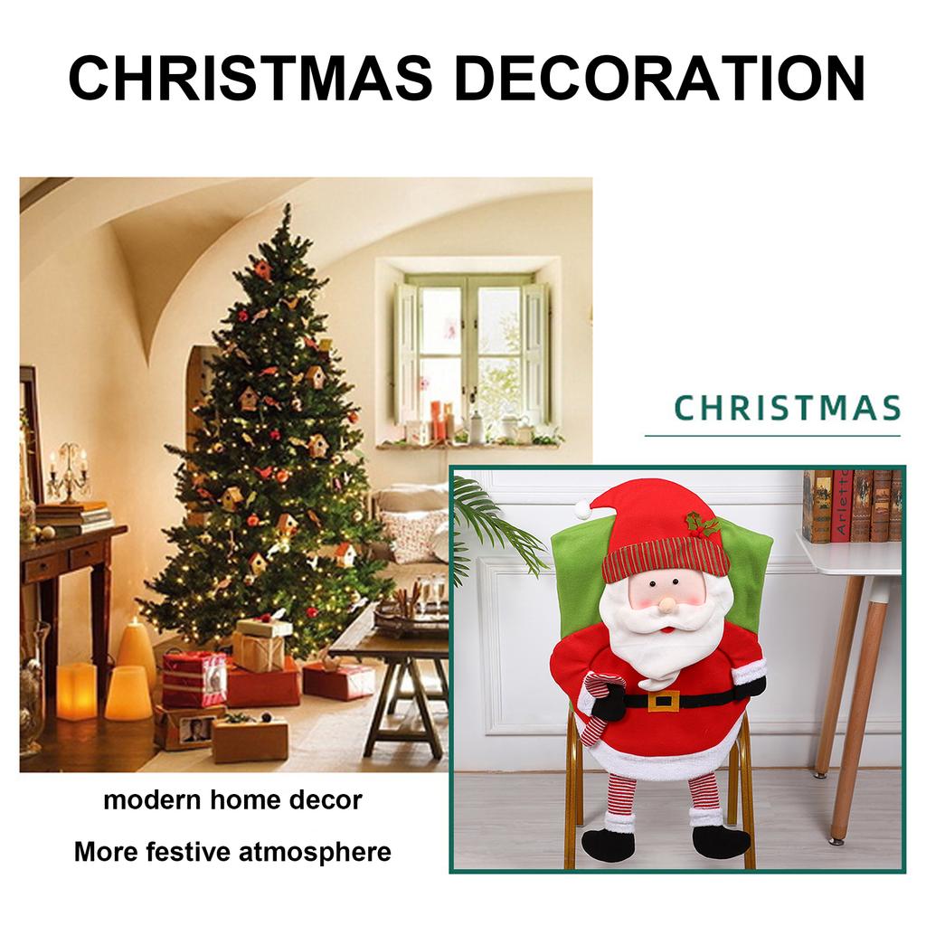 Weihnachtsdekoration Stuhl Festivalbezug Stuhlbezug Ornament Dinnerdeko