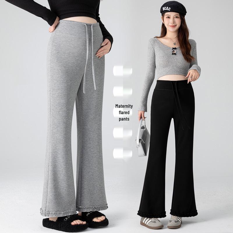 Trendy Spring Maternity Lace Flared Pants - Slimming & Casual Fit