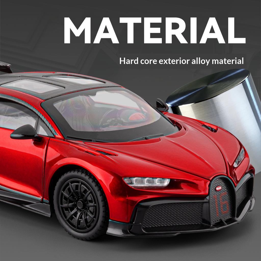 1/24 scale Bugatti Chiron alloy die-cast car model simulation children's toy sports car collection ornaments boy gift