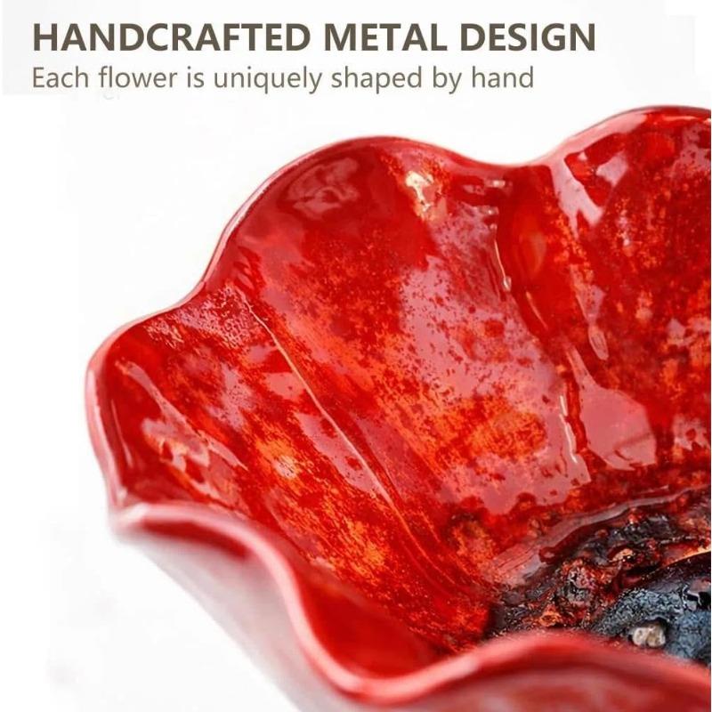 Handgefertigte Metall-Blumen-Gartenspieße, Bestäuber-Trinkstation, Bienen-Trinkstation für den Garten, Metall-Vogelbad für Hof, Rasen, Blumenbeet, Terrasse