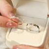 2 Pcs Silver Color Shiny Zircon Matching Couple Rings Luxury Delicate Wedding Rings Set for Women Men Charm Jewelry Accessories