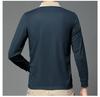 Polo de Manga Comprida Masculino de Primavera Gola Virada Cor Sólida Respirável Confortável Camisetas Casuais com Botões T-shirt Masculina