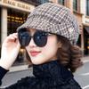 Octagonal Hat With Detachable Short Wavy Wig For Middleaged Women In Spring And Fall Seasons