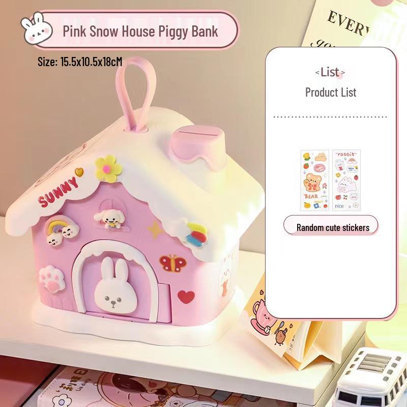 

2024 Детская креативная копилка: Решение для сбережений большой вместимости с замком для детей 15.5*10.5*18