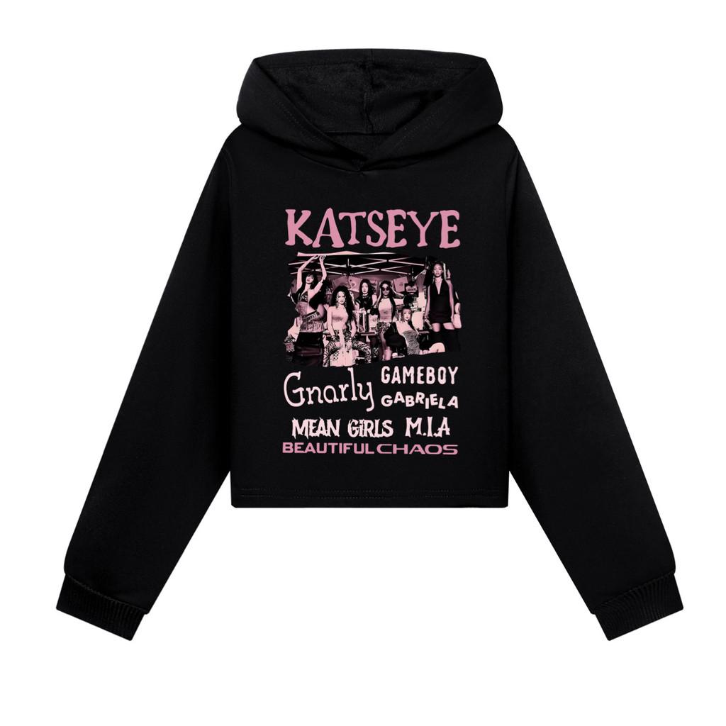 5296 Kids Girls Pop Star KATSEYE Printed Casual Long Sleeves Hoodies