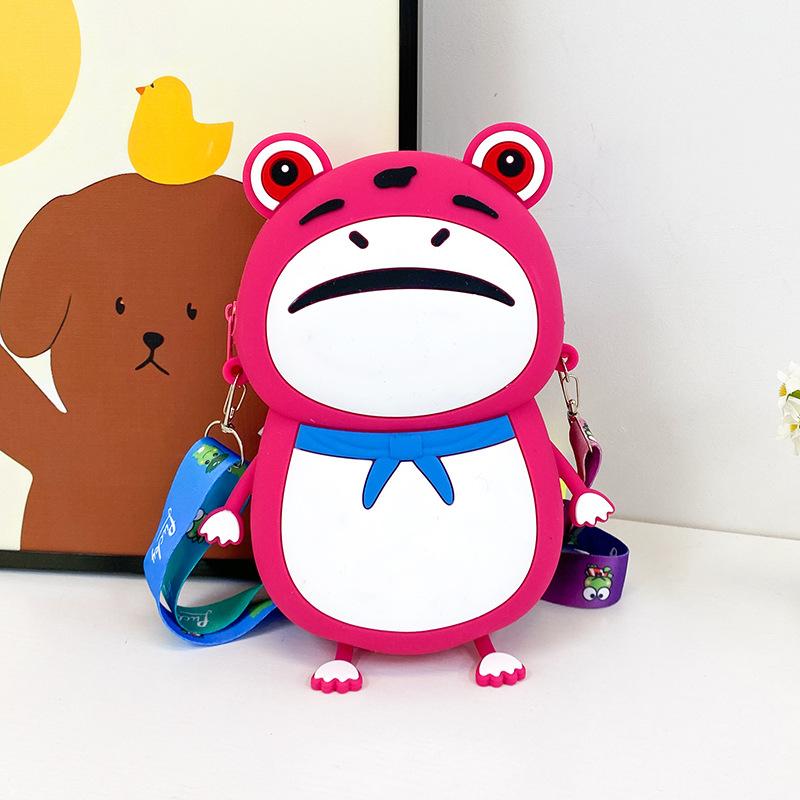 Funny little frog silicone bag cute fashion creative children oblique span change bag tide size