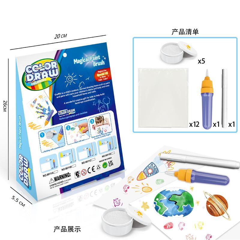 Magische Malspielzeuge für Kinder Fantasie-Farbpinsel Graffiti-Stempel Baby-Malset Kinder Montessori Interaktive Lernspielzeuge
