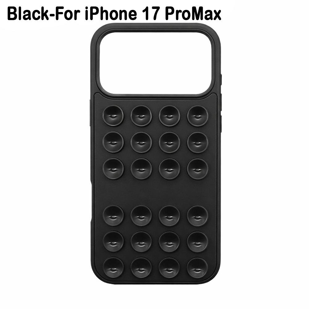 Silicone Phone Case Suction Cup Bracket Phone Protective Shell for iPhone 17/Air/17 Pro Max