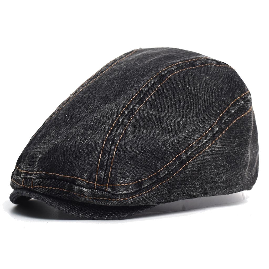 Four Seasons Denim Solid Newsboy Caps Men Washed Flat Peaked Cap Women Painter Beret Hats
