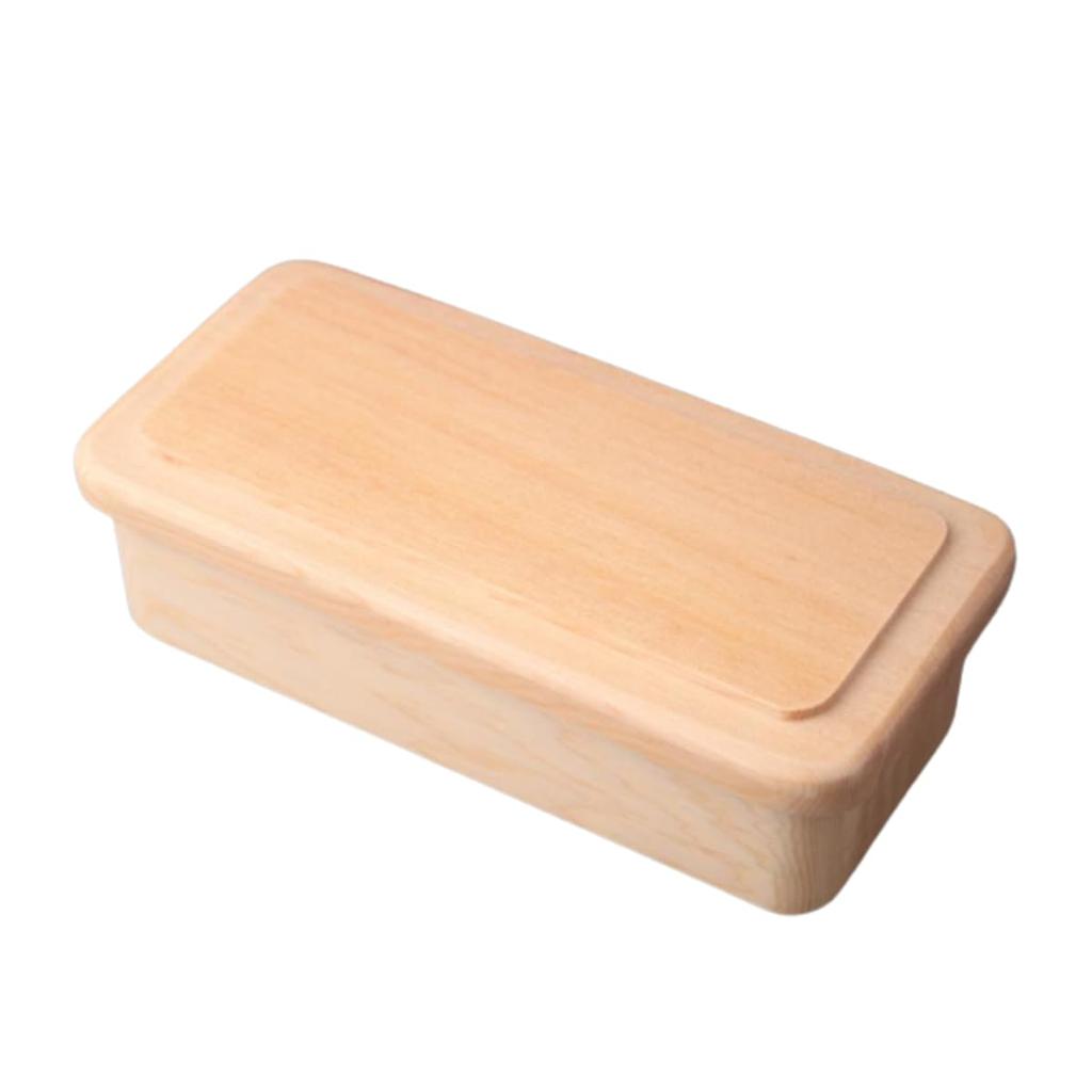 Small Wooden Shared Bento x x 400ml J-kitchens Box, 18.5cm 8.8cm 5.2cm, (Current model)