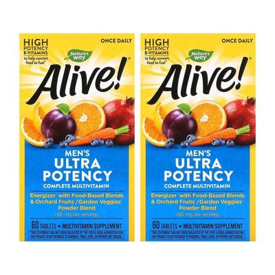 Alive! Once Daily Men Ultra Potency Multi-Vitamin Tablets, 60 Tablets, 2 Units