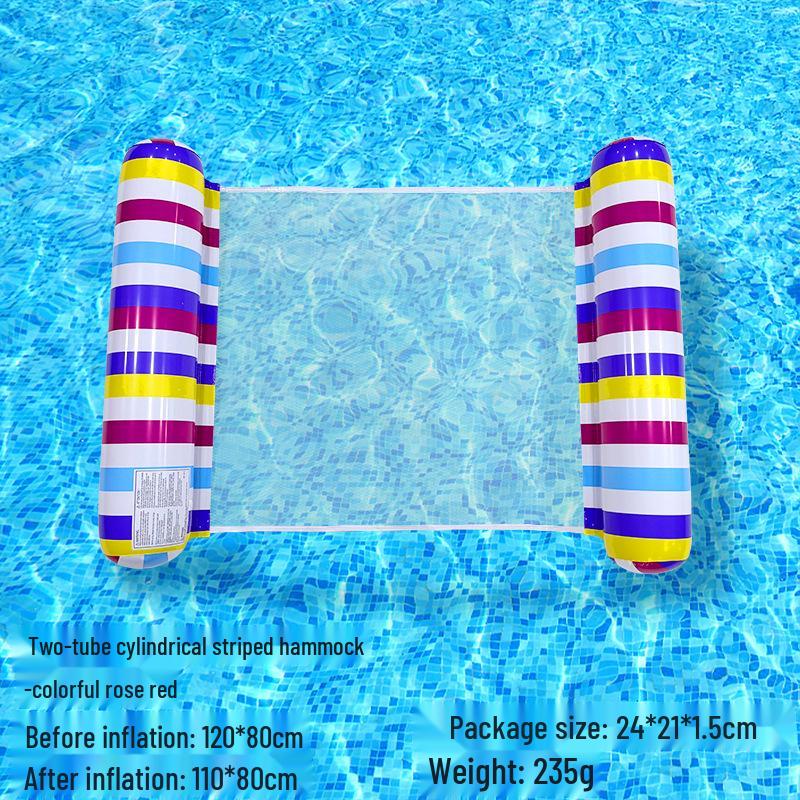 Tumbona Flotante Inflable Plegable Transfronteriza con Respaldo y Malla