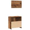 Bathroom Cabinet with Mirror Rustic Wood Look Engineered Wood