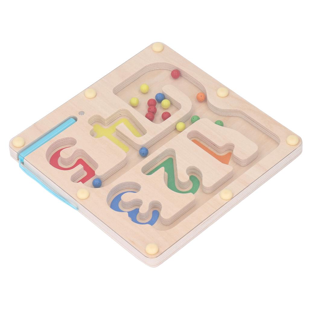 Magnetic Color and Number Maze Wooden Magnet Color Matching Counting Puzzle Board Educational