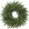 Luxury Christmas Wreath with Red Berries for Door or Wall, Indoor or Outdoor Holiday Decoration