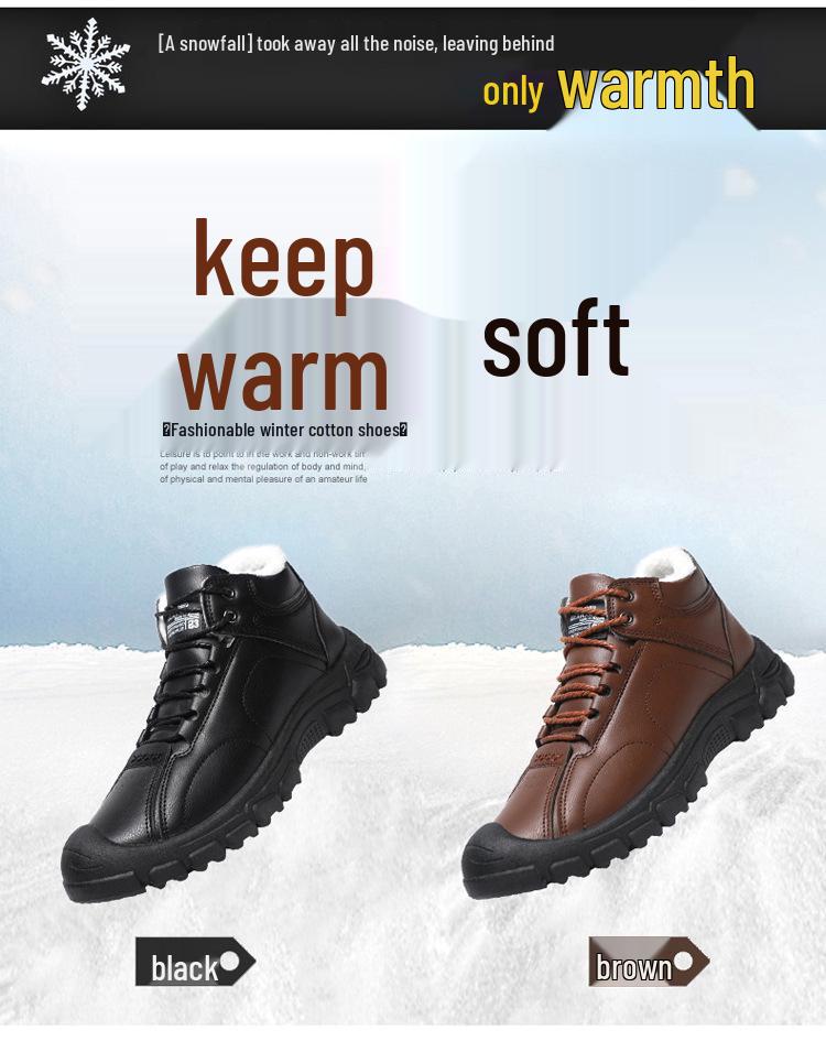 2025 Herren Plüsch Verdickte Martin Stiefel: Vielseitige Leder-Schnee- & Baumwollschuhe für Frühling/Winter