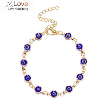 Lucky Turkey Evil Eye Bracelet Colorful Red Blue Eye Aesthetic Jewelry For Women Simple Trendy Adjustable Metal Chain Bracelets