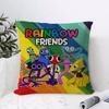 RRainbowS Friends Cushion Cover Eco Linen Pillow Case  DoubleSided Print Breathable  Durable Hidden Zipper Home Decor Gift