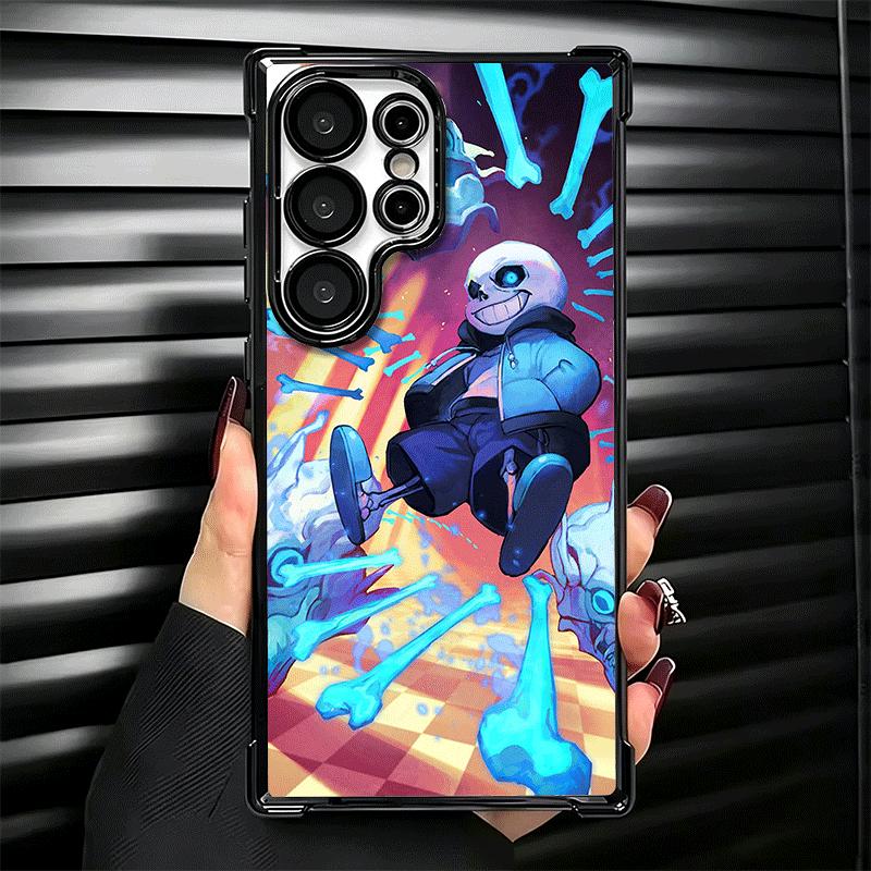 U-Undertale S-Sans Plating Phone Case For Samsung Galaxy S24 S25 FE S26 Edge S23 Ultra S22 S21 Plus S20 Anti-Fall Airabag Cover