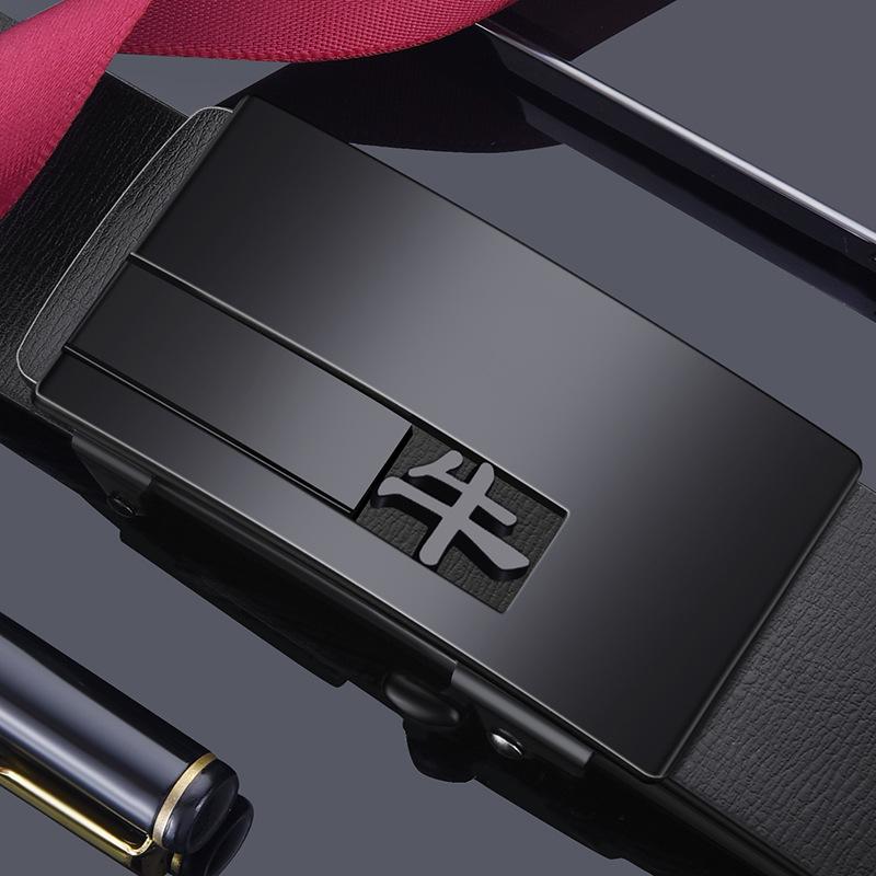 Twelve Zodiac Belts for Men Genuine Leather Toothless Automatic Buckles Inside Belt Lengthening Business Trend