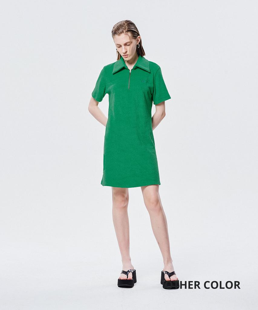 Le Sonnet Terry Zip-Up Dress Brown