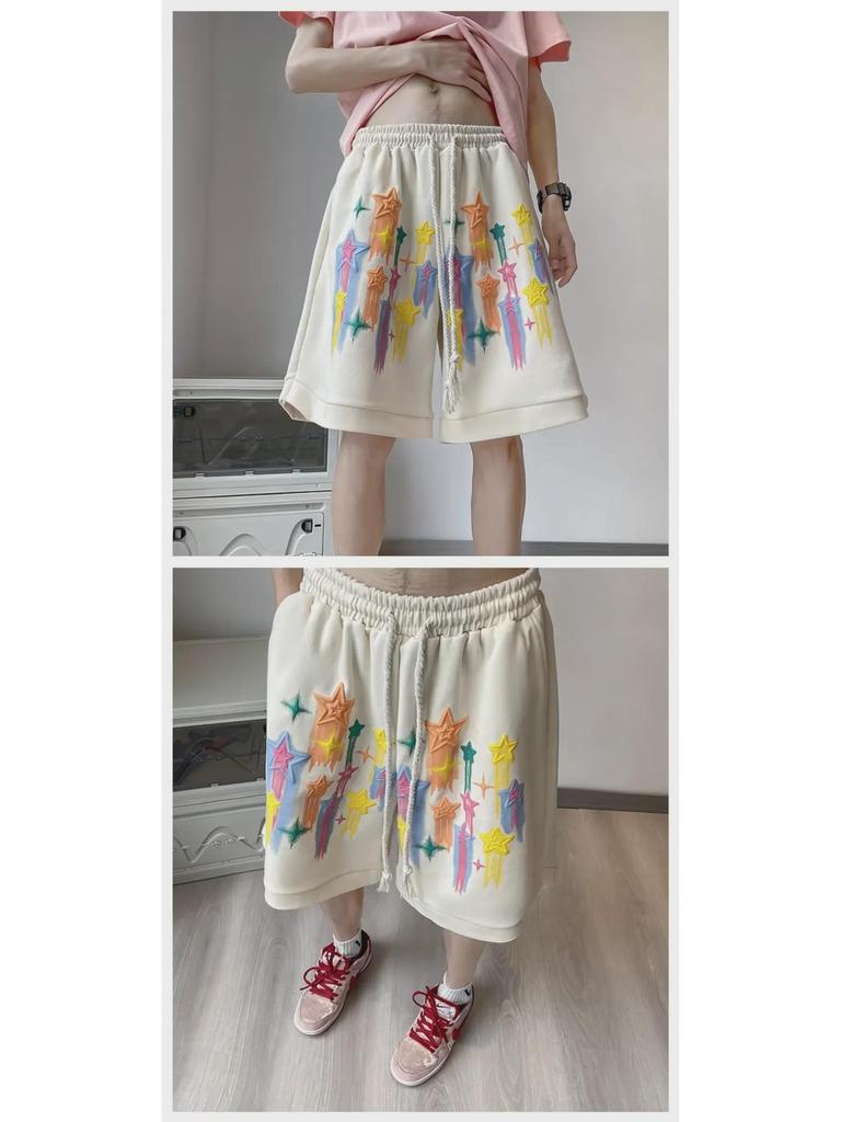 Men's Summer Hip-Hop Foaming Star Streetwear Shorts