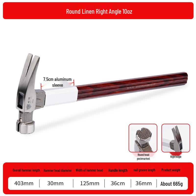 

Hexagonal Insulated Sheep Horn Hammer with Magnetic Nail Holder - Round Head, Right Angle, Bent Angle for Carpenter Construction