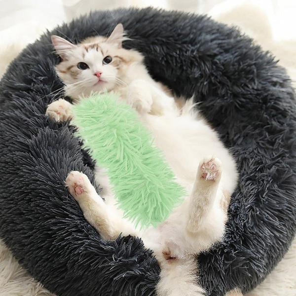 1 Stück Katzenspielzeug für Indoor-Kätzchen, weiches Spielzeug und Kissen, interaktives Katzen-Kickerspielzeug mit Katzenminze und knisterndem Plüsch-Katzenkauspielzeug