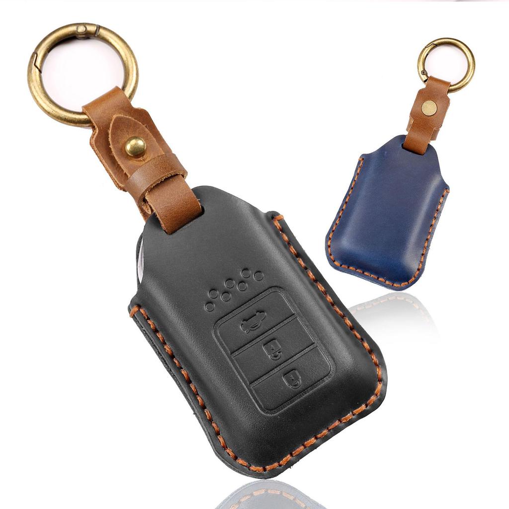 Genuine Leather Key Cover for Honda Civic & Accord - Full Wrap Cowhide Protection