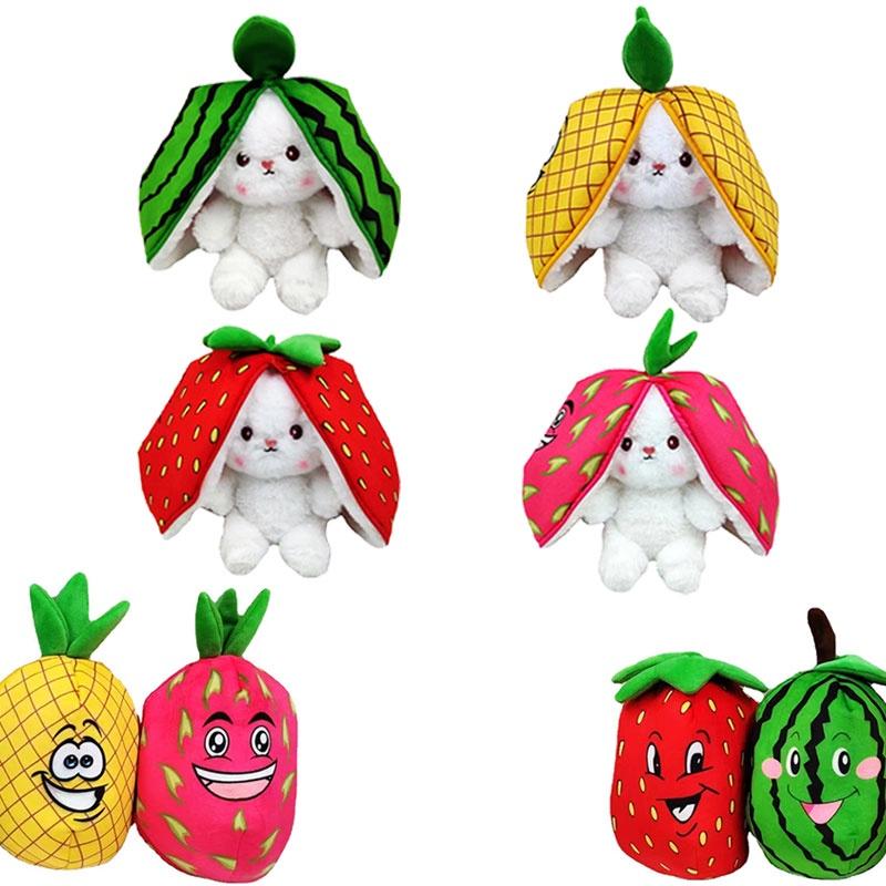 Cute Strawberry Bunny Plush Toy Soft And Fluffy Stuffed Animal For Kids And Girls