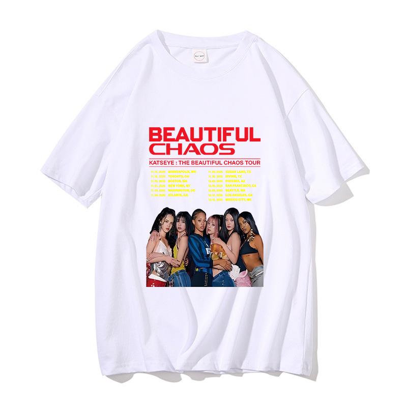 Katseye Graphic Short Sleeve T Shirt Kpop EYEKONS Fan Merch For Women Y2K Oversized Streetwear Summer Casual Top Tee