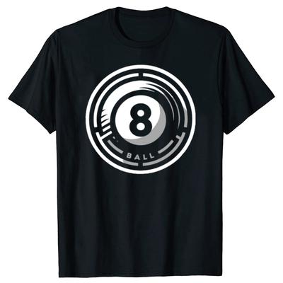 Camisetas Gráficas Divertidas de 8 Bolas Unisex Moda Femenina Camiseta Casual 100% Algodón Holgada Deporte de Billar Pool Snooker Juegos Camiseta