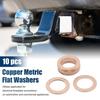 M17 X 25mm X 1mm Copper Crush Washers Flat Car Sealing Gaskets Plate Rings 10pcs