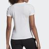 Adidas Color Block Letter Print Sports Fitness Short Sleeve T-Shirt Women Tops White EI4559