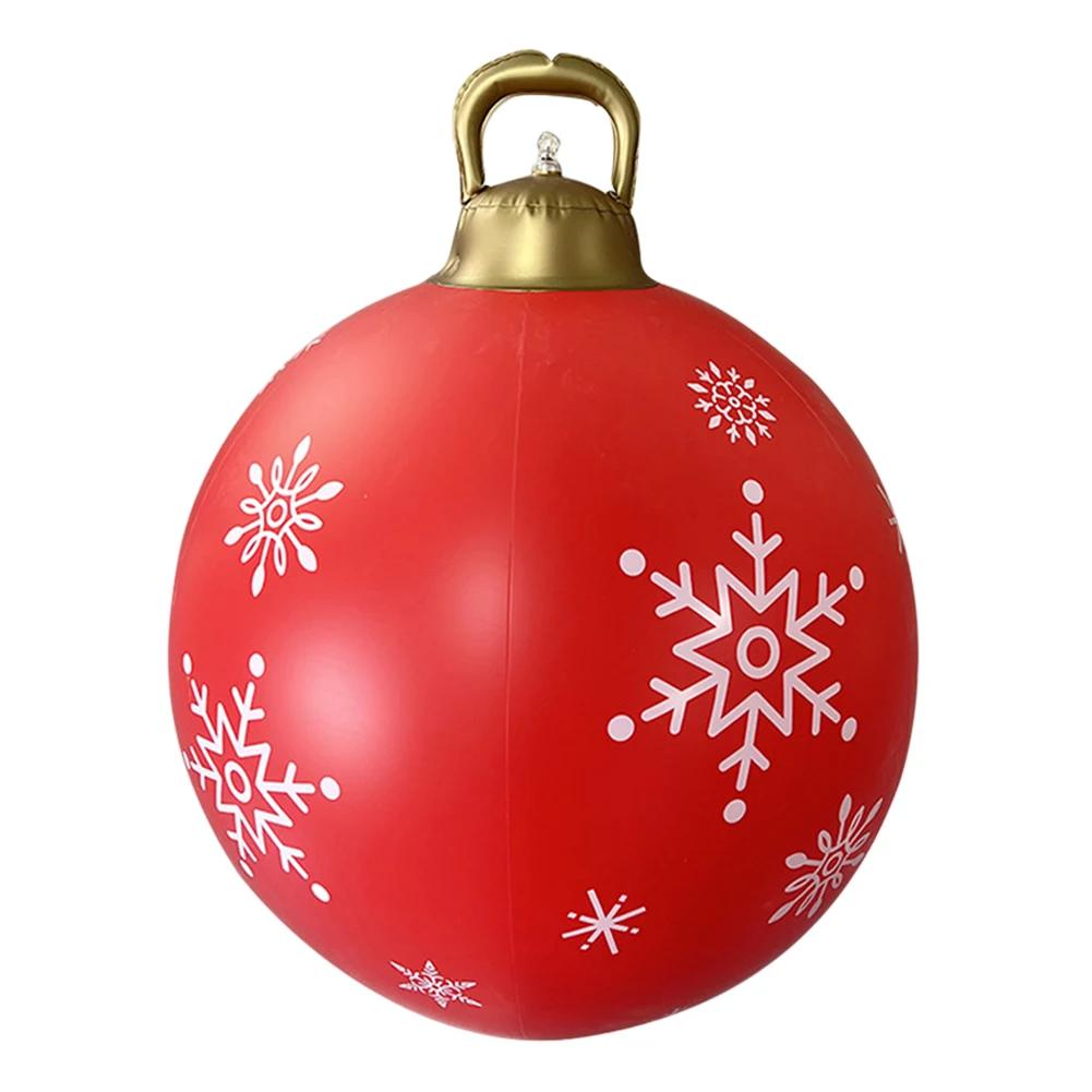 60CM Christmas Inflatable Ball Xmas Decorative Ball Inflated Toy Ball Giant Big Balls New Year Party Christmas Gift Home Decor
